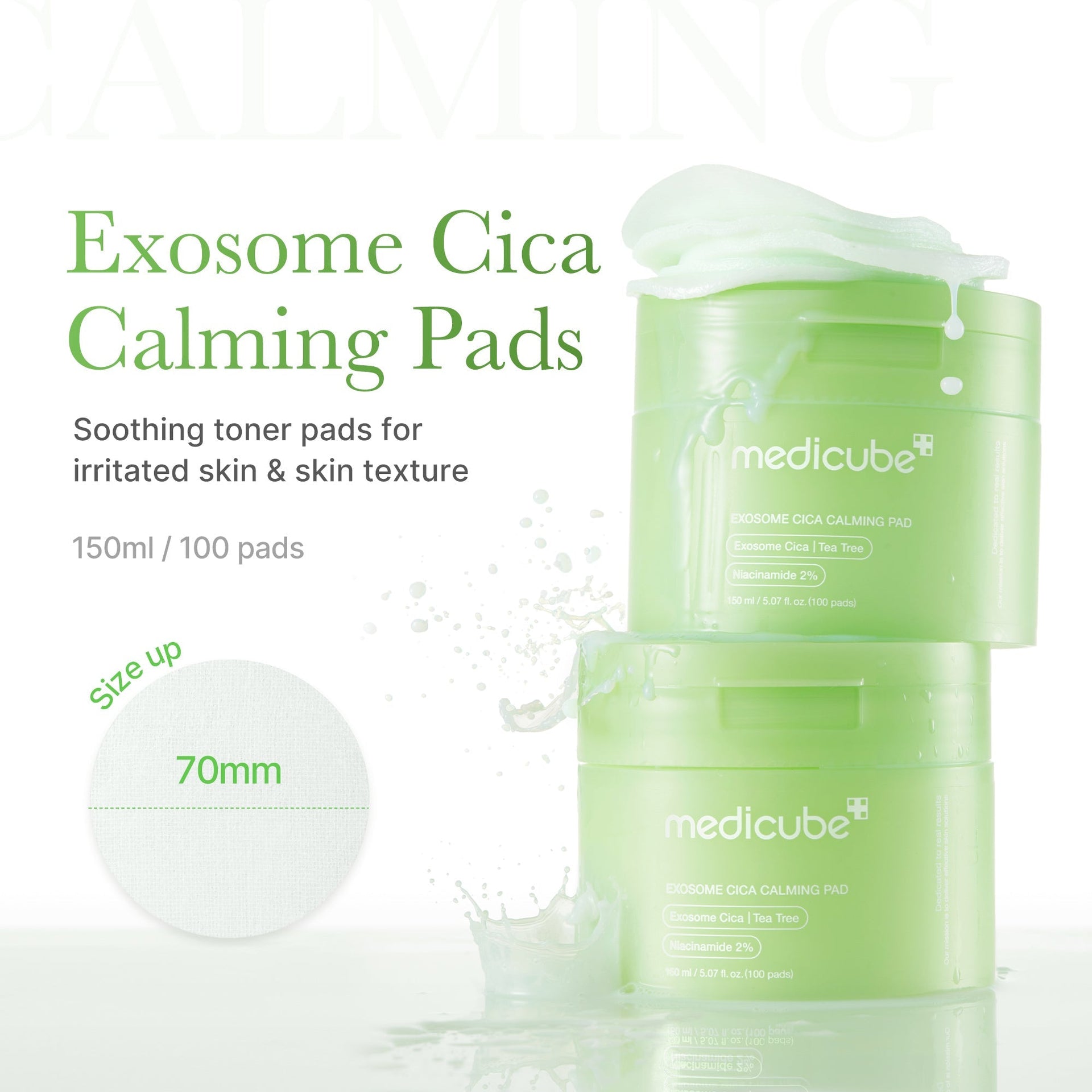 Exosome Cica Calming Toner Pads, 150ml